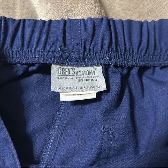 Grey’s Anatomy XS Navy Five Pocket Drawstring 31” Inseam Scrub Bottom Pants - Picture 12 of 13